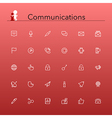 Communications Line Icons vector image