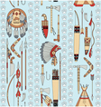 Seamless pattern with Native American attributes vector image