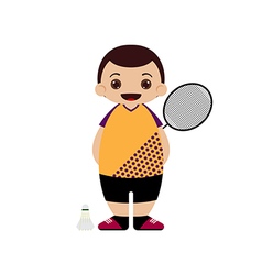 Cartoon badminton player Cartoon badminton player vector image