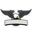 Eagle mascot griping the sign vector image