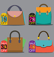 Women Bags With Sale Tags Women Bags With Sale Tags vector image