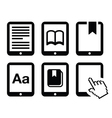 E-book reader e-reader icons set vector image