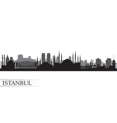 Istanbul City skyline detailed silhouette vector image
