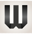 Letter metal ribbon - W vector image