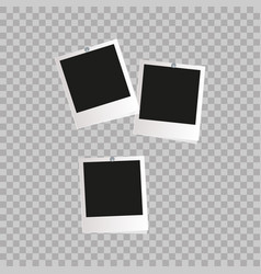 Photo frame white plastic border on a transparent vector image