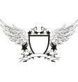 Vintage shield with wings vector image
