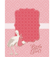 Baby girl arrival card vector image