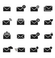 Email envelope black icon set message Email envelope black icon set message vector image
