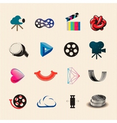 Movie icon set vector image