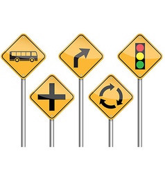 Traffic sign pole set vector image