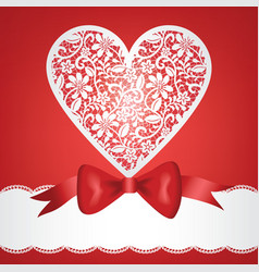 Bow and lace heart vector image