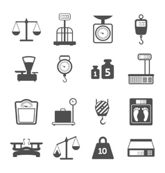 Scales Weight Icons Set vector image