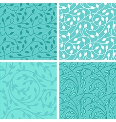 Set of seamless patterns in trendy linear style vector image