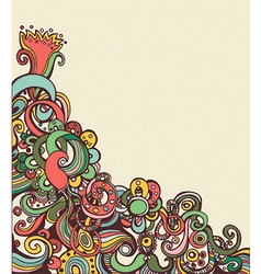 Hand drawn floral color background vector image