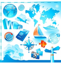 World travel set vector image