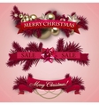 Set of Ribbons Labels Tags Merry Christmas and vector image