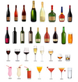 Bottles and glasses vector image