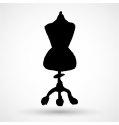 Black grunge silhouette of a dressmakers mannequin vector image