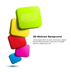 Colorful 3D rectangle background vector image