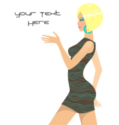 Beautiful girl in fashion style vector image