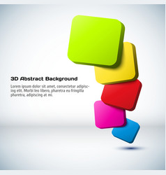 Colorful 3D rectangle background vector image