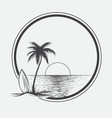 Palm beach on summer sea vector image