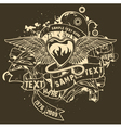 Grunge t-shirt design with heart vector image