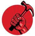 Hold a hammer poster vector image