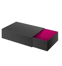 Black Realistic Package Cardboard Sliding Box vector image