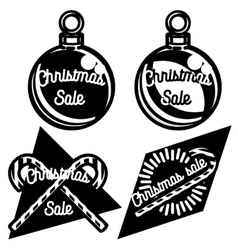 Vintage Christmas sale emblems vector image