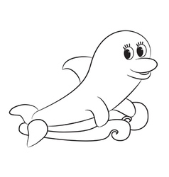 Cartoon dolphin vector image