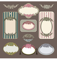 Set of retro roses vintage labels vector image