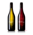 Classic attractive bottle of wine red and white vector image