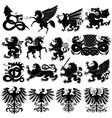 Set of heraldic animals vector image