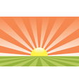 Abstract rural landscape with rising sun vector image