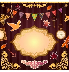 Vintage scrapbooking card vector image