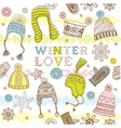 Knitted winter clothes vector image