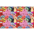 Monsters Valentine day Seamless pattern Monsters Valentine day Seamless pattern vector image