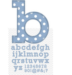 Set of stitched font vector image
