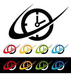 Swoosh Clock Logo Icons vector image