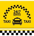 Taxi symbol and car on the background vector image