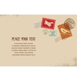 Vintage envelope with rubber stamps vector image