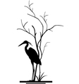 Heron and tree silhouette vector image