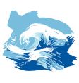 Stylized brushed ocean waves splash vector image