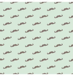 Seamless mustache pattern mint green background vector image