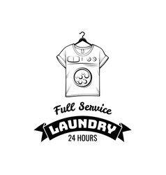 T-shirt machine concept laundry and dry cleaning vector image