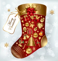 Christmas stocking vector image