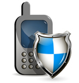 Phone and shield vector image