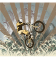 Biker with grunge vector image