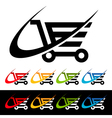 Swoosh Shopping Cart Logo Icons vector image